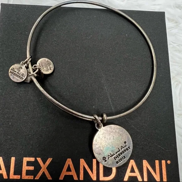 Alex and Ani “Because I Am a Girl” Silver Bracelet Bangle - Picture 2 of 3